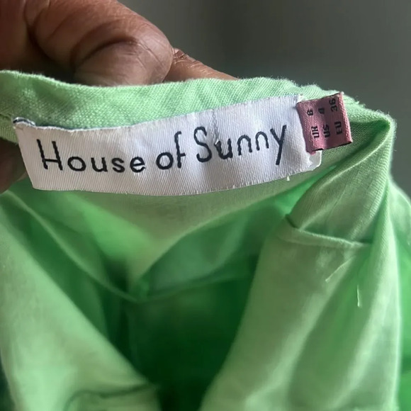 HOUSE OF SUNNY Rustic Cold Shoulder Dress Garden Green - Picture 10 of 13